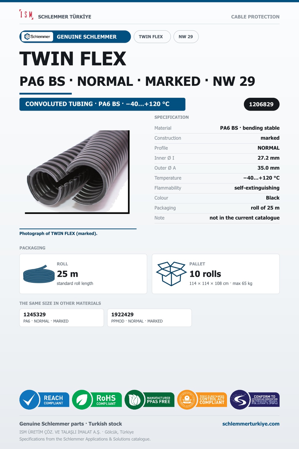 TWIN FLEX NW29 NORMAL MARKED PA6 BS RLX 25 Meters