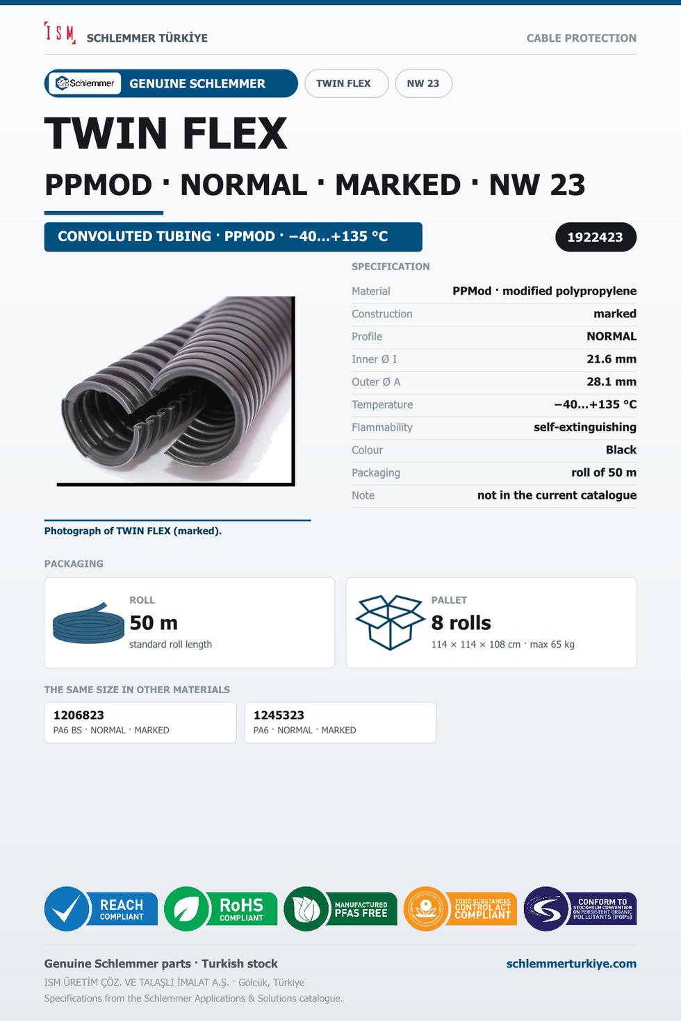 TWIN FLEX NW23 NORMAL MARKED PPMOD RLX 50 Meters