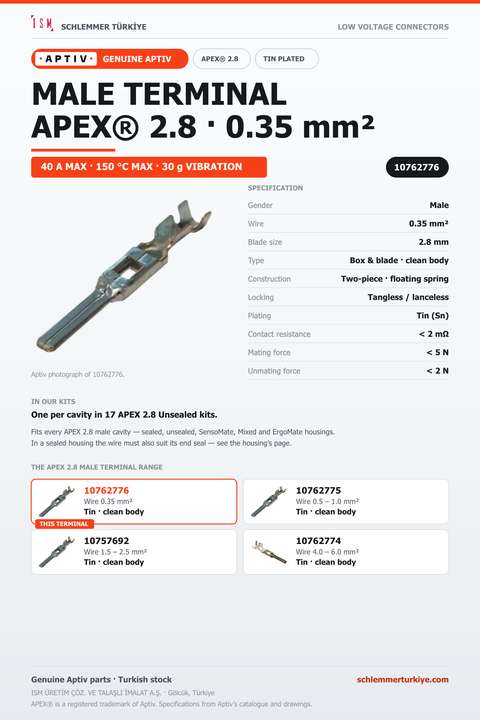 GENUINE APEX 2.8 MALE TERMINAL · TIN · 0.35 MM²