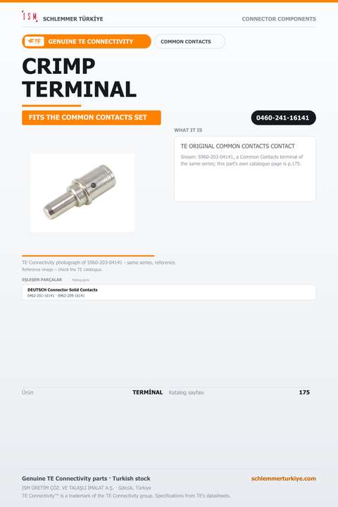 TE ORİJİNAL COMMON CONTACTS TERMİNAL