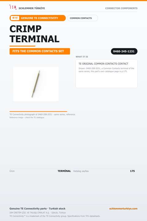 TE ORİJİNAL COMMON CONTACTS TERMİNAL