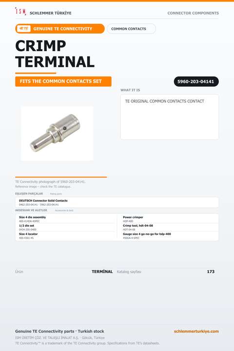 TE ORİJİNAL COMMON CONTACTS TERMİNAL
