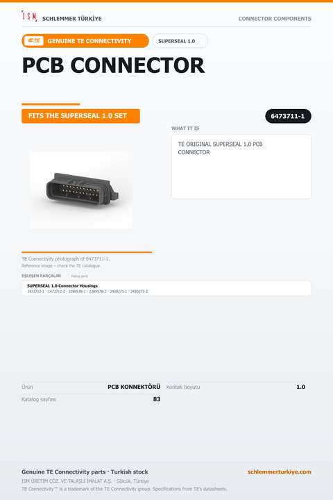 TE ORİJİNAL SUPERSEAL 1.0 PCB KONNEKTÖRÜ