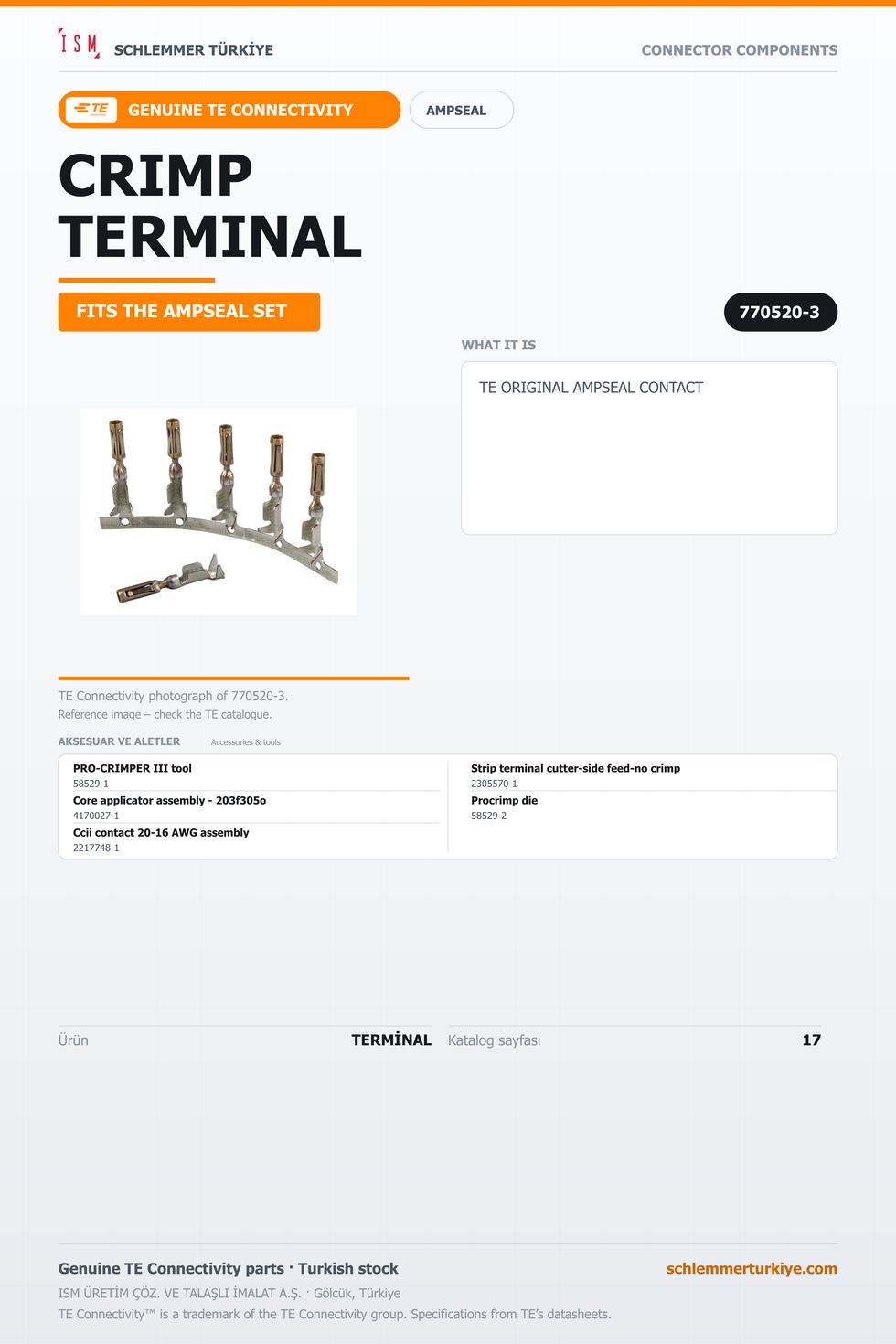 TE ORİJİNAL AMPSEAL TERMİNAL