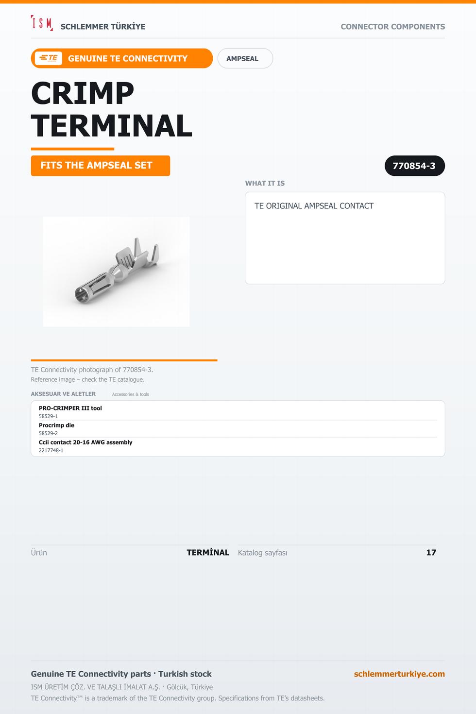 TE ORİJİNAL AMPSEAL TERMİNAL