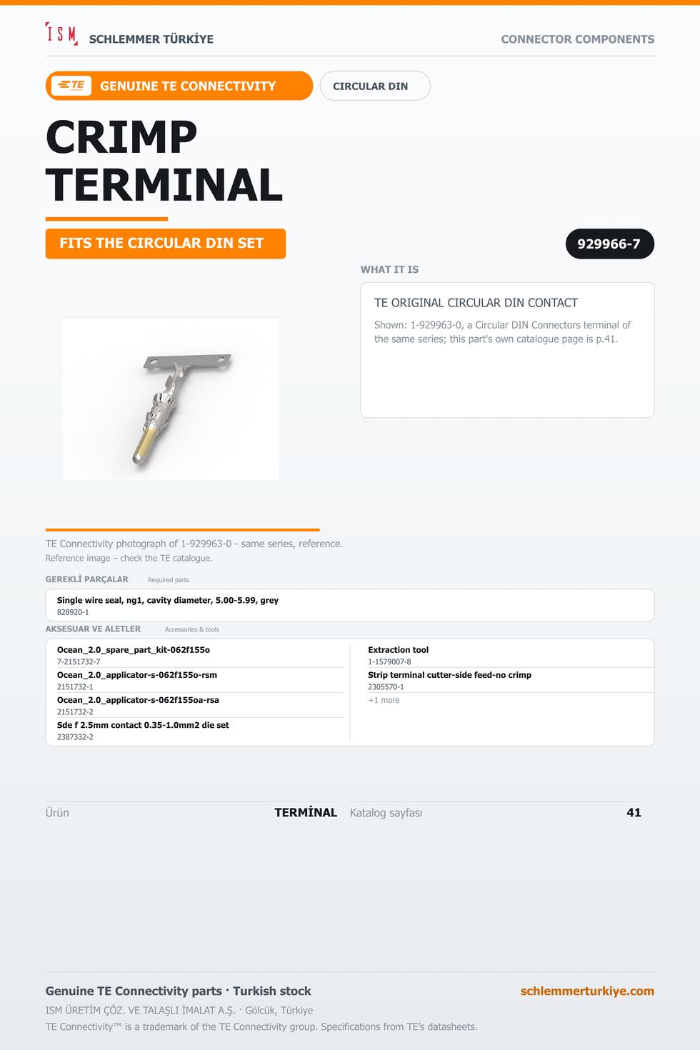 TE ORİJİNAL CIRCULAR DIN TERMİNAL