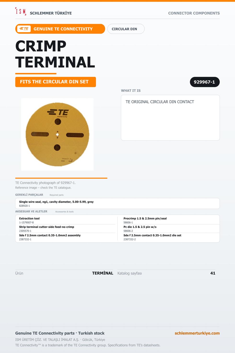 TE ORİJİNAL CIRCULAR DIN TERMİNAL