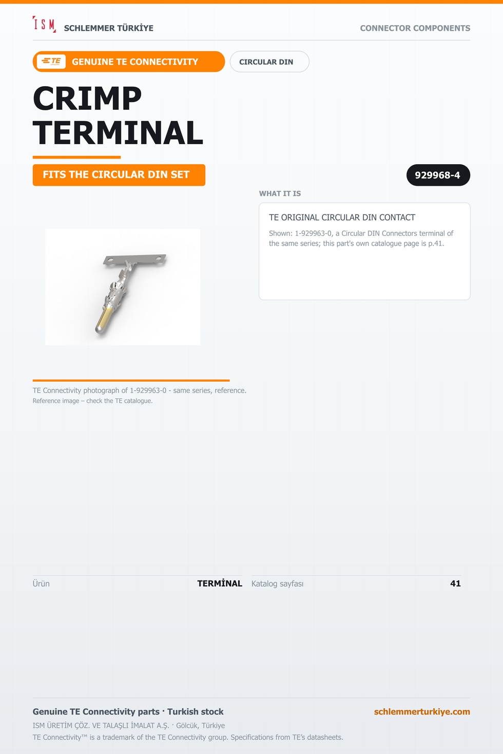 TE ORİJİNAL CIRCULAR DIN TERMİNAL