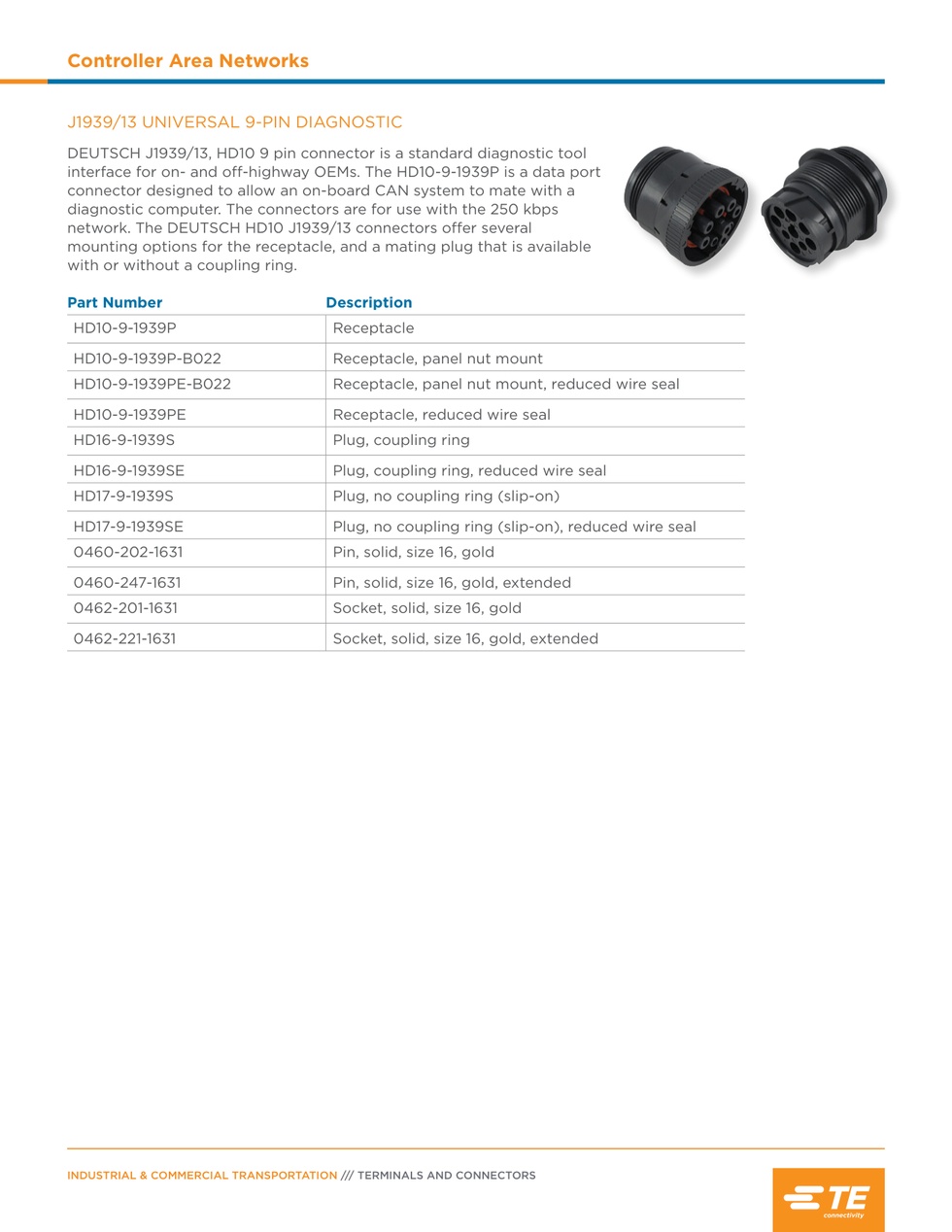TE ORİJİNAL CONTROLLER AREA NETWORKS SOKET YUVASI