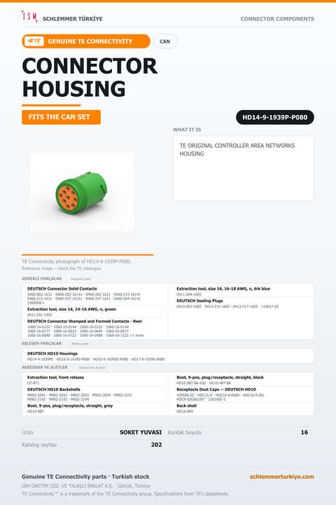 TE ORİJİNAL CONTROLLER AREA NETWORKS SOKET YUVASI