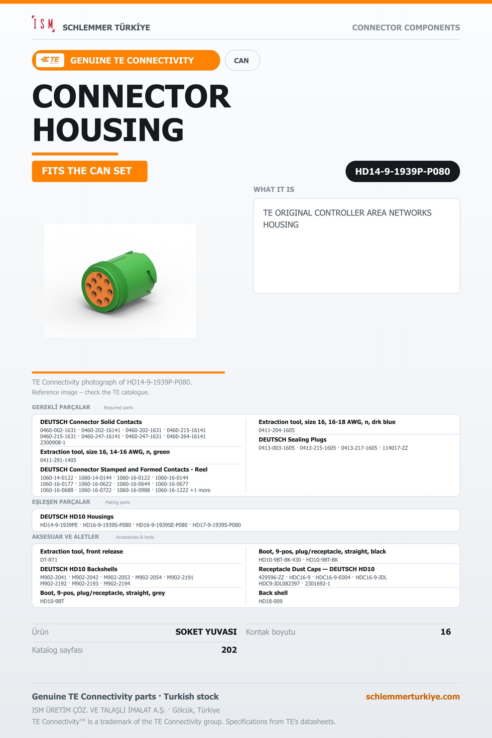 TE ORİJİNAL CONTROLLER AREA NETWORKS SOKET YUVASI