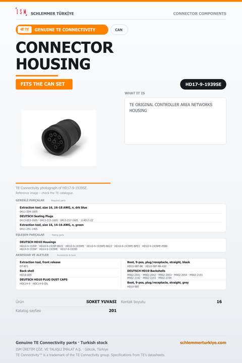 TE ORİJİNAL CONTROLLER AREA NETWORKS SOKET YUVASI