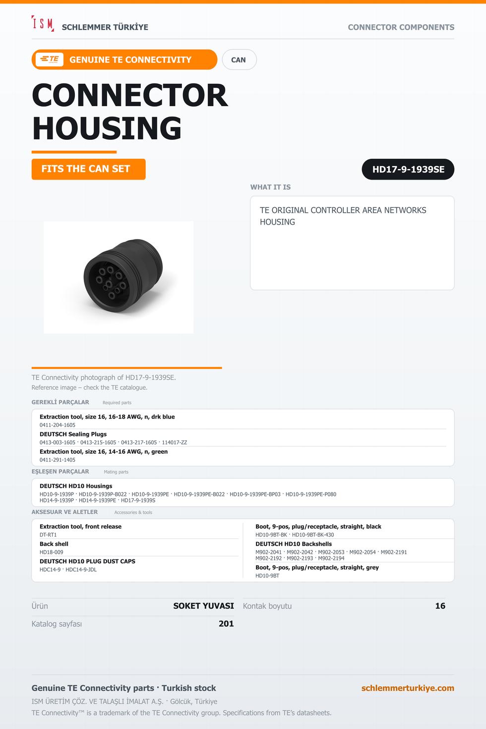 TE ORİJİNAL CONTROLLER AREA NETWORKS SOKET YUVASI