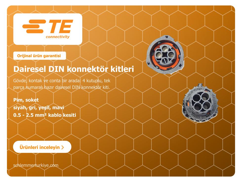 TE CONNECTIVITY(R) Dairesel DIN konnektör kitleri